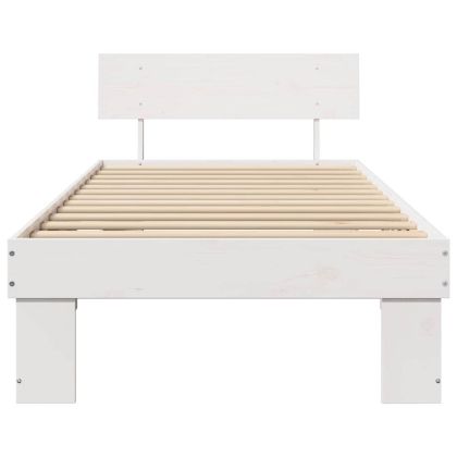 Рамка за легло с таблото Бяло 75 x 190 cm Солидно борово дърво