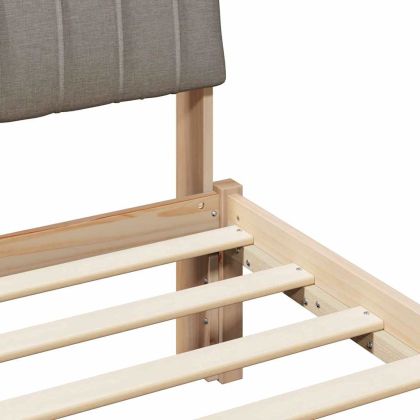 Рамка на леглото Кафяво и таупе 150 x 200 cm Борово дърво масив