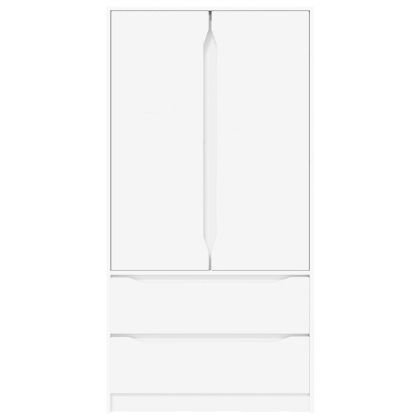 Шкаф за баня с чекмедже Бяло 79,5 x 49 x 156 см Инженерно дърво