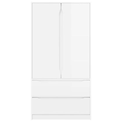 Шкаф за баня Лъскаво бяло 79,5 x 49 x 156 см Инженерно дърво