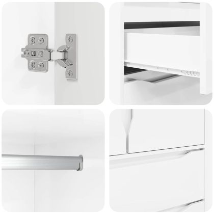 Шкаф за баня Лъскаво бяло 79,5 x 49 x 156 см Инженерно дърво