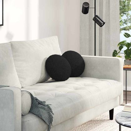 Възглавници за седалки 2 pcs Черно Ø30 x 13 см текстил