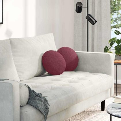 Възглавници за седалки 2 pcs Виненочервен Ø30 x 13 см текстил