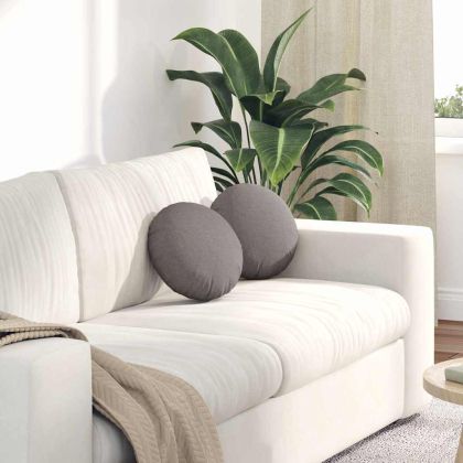 Възглавници за седалки 2 pcs Таупе Ø30 x 13 см текстил