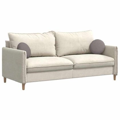 Възглавници за седалки 2 pcs Таупе Ø30 x 13 см текстил