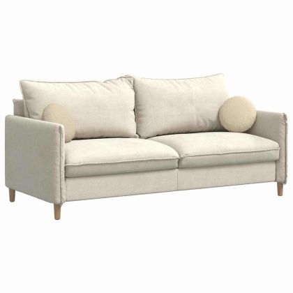 Възглавници за седалки 2 pcs Крем Ø30 x 13 см текстил