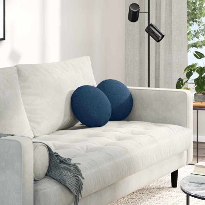 Възглавници за седалки 2 pcs Синьо Ø30 x 13 см текстил