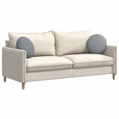 Възглавници за седалки 2 pcs Светлосиво Ø40 x 13 см текстил