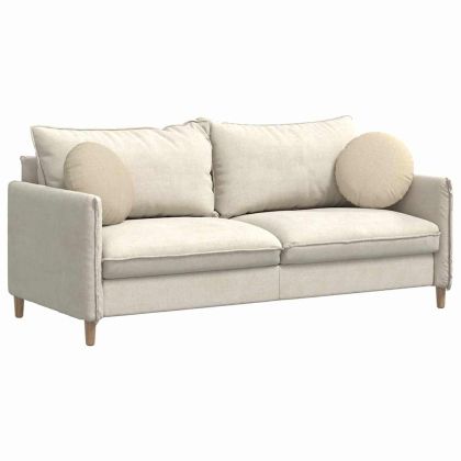 Възглавници за седалки 2 pcs Крем Ø40 x 13 см текстил