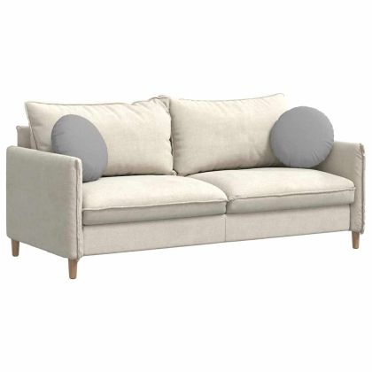 Възглавници за седалки 2 pcs Облачно сиво Ø40 x 13 см текстил