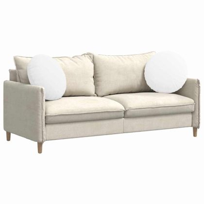 Възглавници за седалки 2 pcs Бяло Ø50 x 19 см текстил