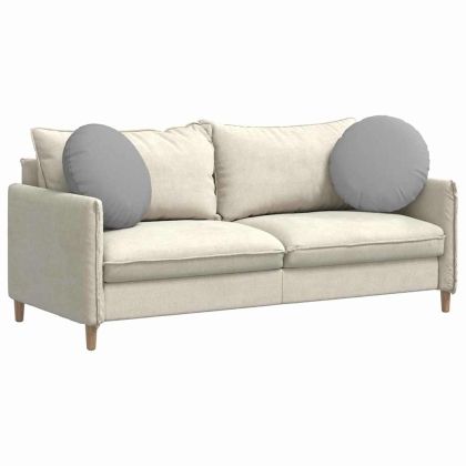 Възглавници за седалки 2 pcs Облачно сиво Ø50 x 19 см текстил