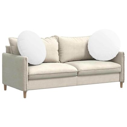 Възглавници за седалки 2 pcs Бяло Ø60 x 21 см текстил