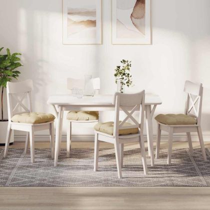 Възглавници за седалки 4 pcs Крем 45 x 45 x 12 см текстил