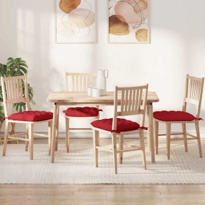 Възглавници за седалки 2 pcs Червено 40 x 40 x 6 cm текстил