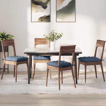 Възглавници за седалки 4 pcs Синьо 40 x 40 x 6 cm