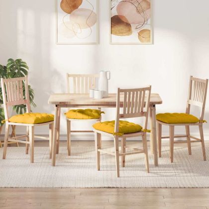 Възглавници за седалки 4 pcs Светло жълто 40 x 40 x 6 cm