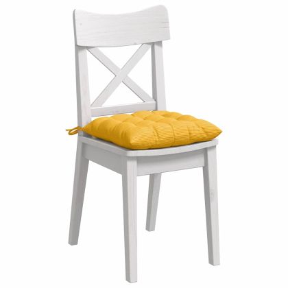 Възглавници за седалки 4 pcs Светло жълто 40 x 40 x 6 cm