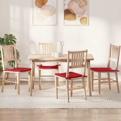 Възглавници за седалки 4 pcs Червено 40 x 40 x 3 cm текстил