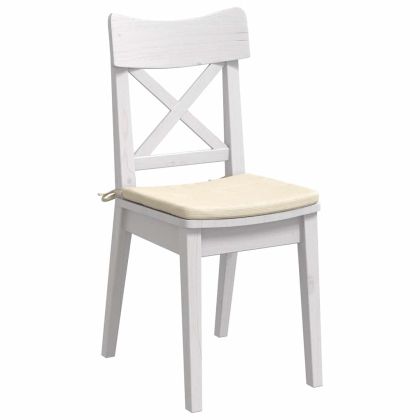 Възглавници за седалки 4 pcs Крем 40 x 40 x 3 cm