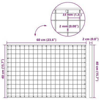 Решетка Сребрист 60 x 40 x 2 cm Горещо поцинкована стомана