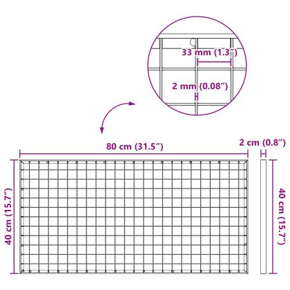 Решетка Сребрист 80 x 40 x 2 cm Горещо поцинкована стомана