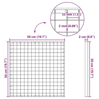 Решетка Сребрист 50 x 50 x 2 cm Горещо поцинкована стомана