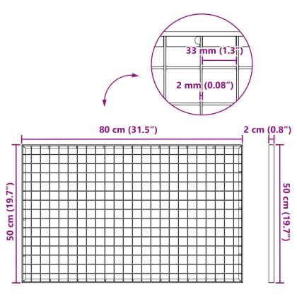 Решетка Сребрист 80 x 50 x 2 cm Горещо поцинкована стомана