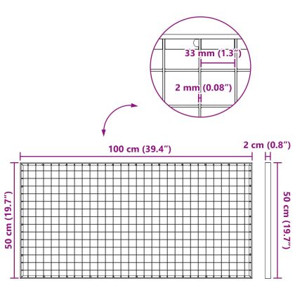 Решетка Сребрист 100 x 50 x 2 cm Горещо поцинкована стомана