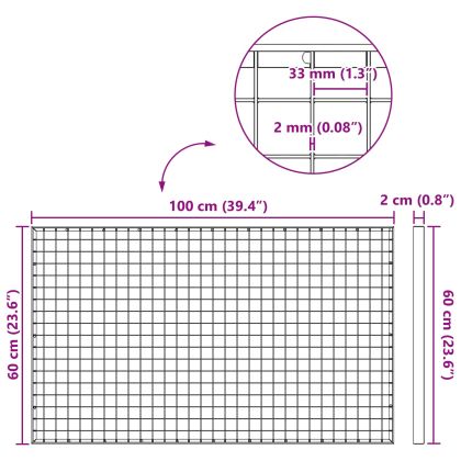 Решетка Сребрист 100 x 60 x 2 cm Горещо поцинкована стомана