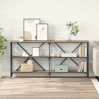 Конзолна маса с рафт Дъб 160 x 30 x 75 см Инженерно дърво