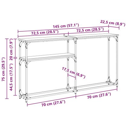 Конзолнамаса Дъб 145 x 22,5 x 75 см Инженерно дърво