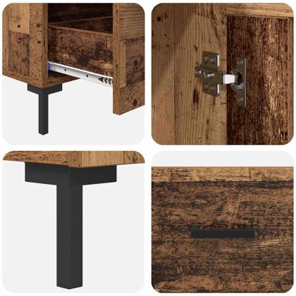 Висок шкаф Старо дърво 69,5 x 31 x 115 см Инженерно дърво