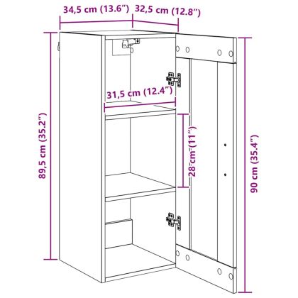 Стенен шкаф Черния дъб 34,5 x 34 x 90 см