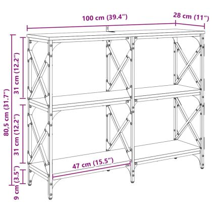 Конзолна маса Дъб 100 x 28 x 80,5 см Инженерно дърво