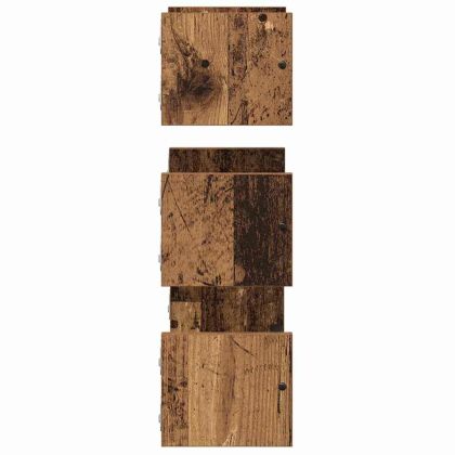 Комплект стенни рафтове с рафт 3 pcs Старо дърво 40x16x14см