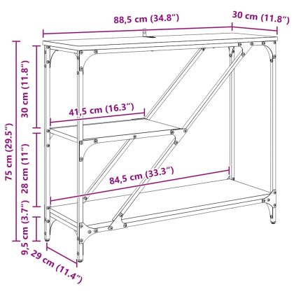 Конзолна маса Дъб 88,5 x 30 x 75 см Инженерно дърво