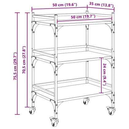 Кухненска количка Дъб 50 x 35 x 75.5 см Инженерно дърво