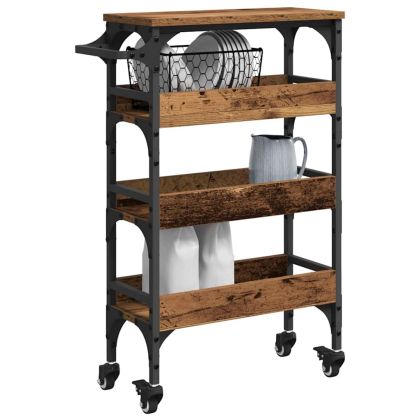 Кухненска количка Старо дърво 53 x 20 x 76 см Инженерно дърво