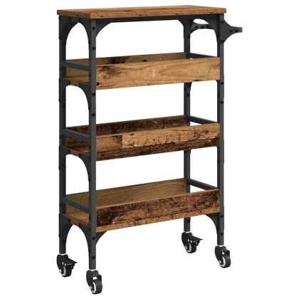 Кухненска количка Старо дърво 53 x 20 x 76 см Инженерно дърво