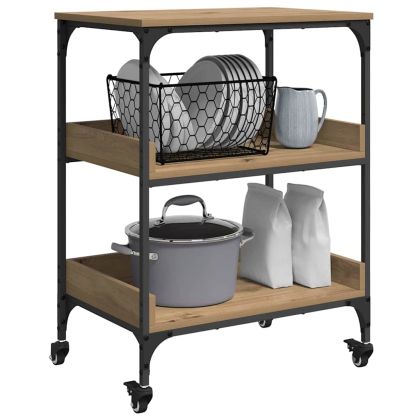 Кухненска количка Дъб 60 x 41 x 80.5 см Инженерно дърво