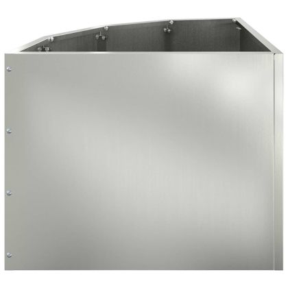 Ъглов сандък за цветя Сребрист 45 x 45 x 35 cm