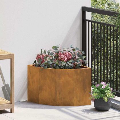 Ъглов сандък за цветя Ръждясало 45 x 45 x 35 cm