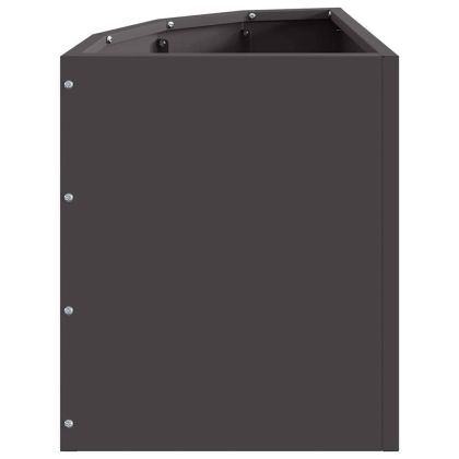 Ъглов сандък за цветя Черно 30 x 30 x 35 см Стомана