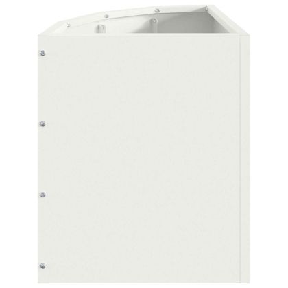 Ъглов сандък за цветя Бяло 30 x 30 x 35 см Стомана