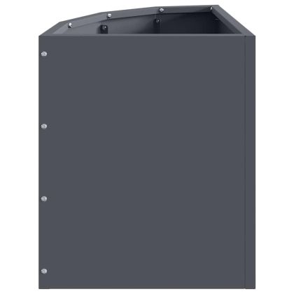 Ъглов сандък за цветя Антрацит 30 x 30 x 35 см Стомана