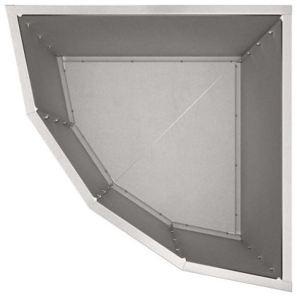 Ъглов сандък за цветя Сребрист 45 x 45 x 50 см