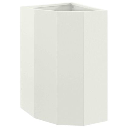 Ъглов сандък за цветя Бяло 30 x 30 x 50 cm Стомана