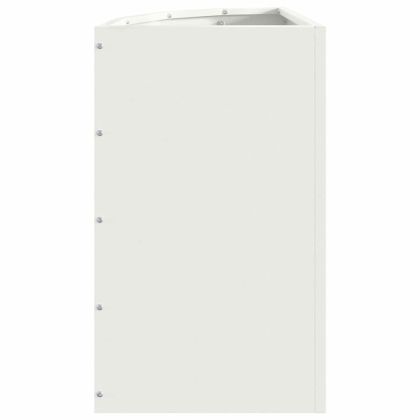 Ъглов сандък за цветя Бяло 30 x 30 x 50 cm Стомана