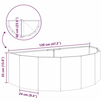 Кашпа Бяло 120 x 60 x 35 cm Стомана